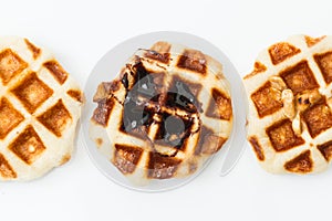 Waffle isolated on white background