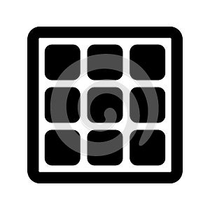 Waffle Line Vector Icon which can easily modify
