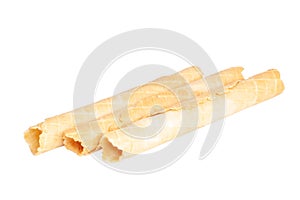Waffle rolls snack stick isolated on the white