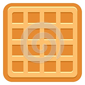 Waffle square icon. Belgian sweet cooked dish
