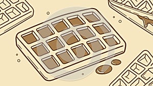 Waffle texture seamless pattern, food background design vector design Generative AI