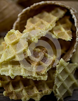 Waffles closeup,texture waffle