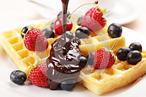 Waffles with fruits