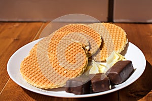 Waffles on a plate