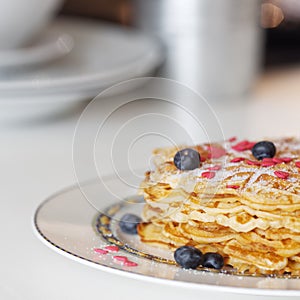 Waffles on a plate