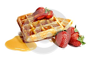 Waffles and strawberries