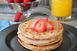 Waffles and Strawberries