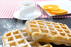 Waffles with sugar