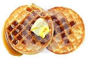 Waffles with Syrup Isolated