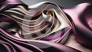 Wafting Pink Metallic Cloth. Generative AI photo