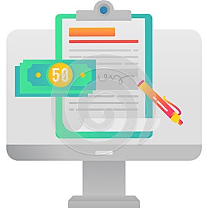Wage icon financial web document signing vector