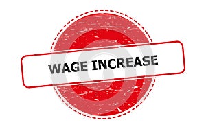 Wage increase stamp on white