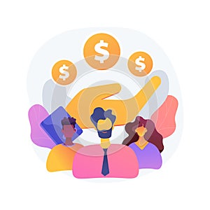 Wage subsidy for business employees abstract concept vector illustration.