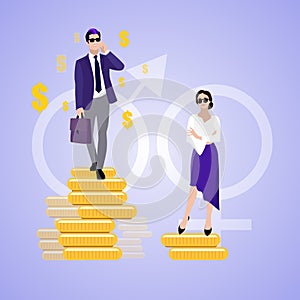 Wage woman and man, gender discrimination salary