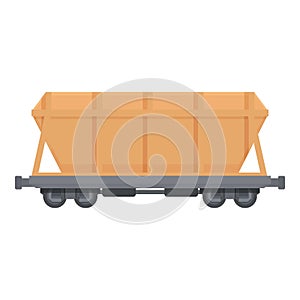 Wagon boxcar icon cartoon vector. Cargo train