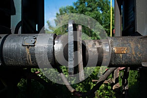 Wagon buffers, between two train wagons