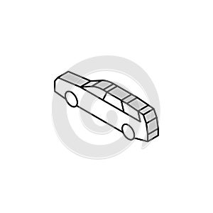 wagon car isometric icon vector illustration