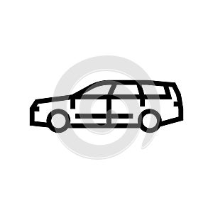 wagon car line icon vector illustration