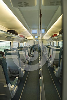 Wagon interior in a train
