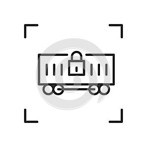 Wagon linear icon. Trendy line illustration railway carriage for website of transport company.