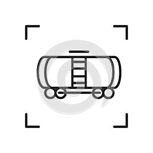 Wagon linear vector icon. Trendy line illustration railway carriage for website of transport company.