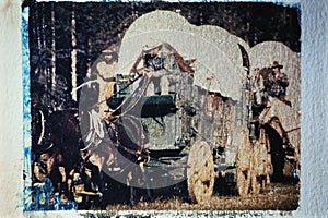 Wagon train taken at a historical reenactment