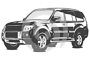 Wagon vector black illustration isolated on white background. Hand drawn illustration.