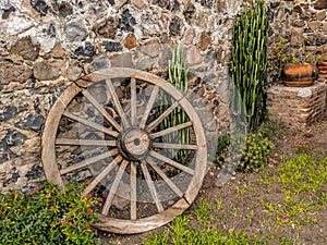 Wagon Wheel and Cactus