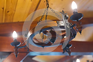 Wagon wheel chandelier