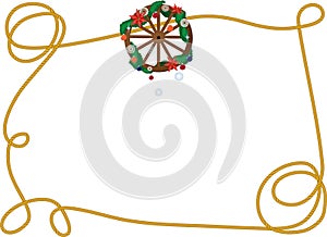 Wagon wheel Christmas frame