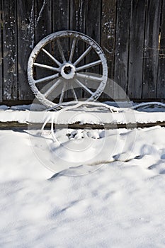 Wagon Wheel in Snow photo
