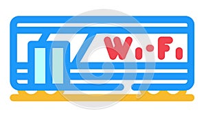 wagon with wifi color icon animation