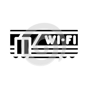 wagon with wifi glyph icon vector illustration