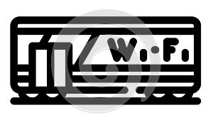 wagon with wifi line icon animation