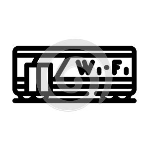 wagon with wifi line icon vector illustration