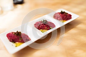 Wagyu beef tartar with yuzu sauce