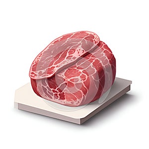 Wagyu Meat on white background. Illustration style. wagyu steak tenderloin restaurant menu kitchen cute for barbeque beef butcher.