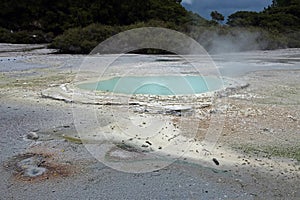 Wai-O-Tapu geothermal blue pool in Rotorua, New Zealand