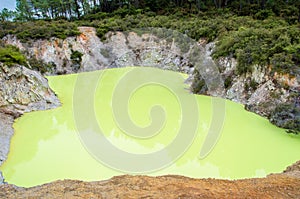 Wai-O-Tapu Thermal Wonderland which is located in Rotorua, New Zealand.