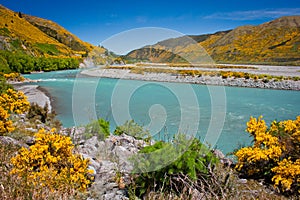 Waiau river at Hanmer Springs town, NZ
