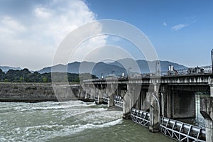 floodgate at waijiang river, dujiangyan photo