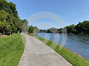 Waikato River trail through central Hamilton