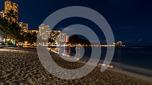 Waikiki Beach at night