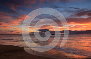 Waikiki beach sunset, Oahu, Hawaii