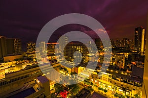 Waikiki night Aerial View