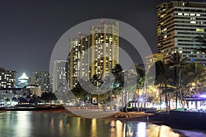 Waikiki at night (Hawaii)