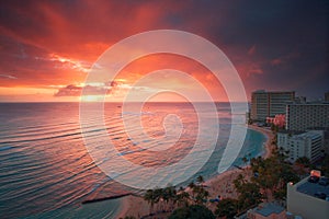 Waikiki resort sunset photo
