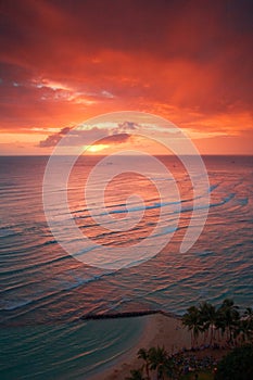 Waikiki resort sunset