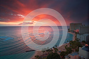 Waikiki resort sunset