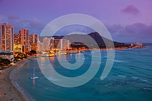 Waikiki skyline and shoreline photo